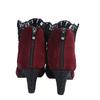 Botas de Piel de Ante con Calados de Malla para Mujer Primavera y Otoño Botines de Tacón Medio Botas de Malla para Mujer Botas de Malla con Cordones Transpirables Talla Grande Individual