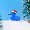 Chapéu de Natal Ornamento de Flamingo, Pássaro Cartoon de Resina, Decoração de Micro paisagismo Bonsai, Acessórios de Paisagismo para Aquário