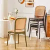 *2 encostos de cadeira de rattan sintético, design moderno e minimalista, adequados para uso doméstico, cafés, hamburguerias, cadeiras de jantar e mesas de escritório