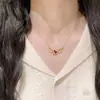Oro Real 24K Electrochapado Color Fuerte Duradero Moda Lujo Ligero Gama Alta Microincrustado Circonita Collar de Tres Calabazas Cadena Exquisita Versátil
