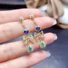 Venta al por mayor de fábrica Pendientes Populares de Piedras Preciosas Naturales Plata S925 Incrustados con Piedra Principal 3*4 Joyería de Lujo Venta Directa de Fábrica