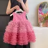 Vestido para Niña Pequeña, Vestido de Cumpleaños de Moda de Verano para Bebé Niña, Vestido de Pastel de Color Contrastante con Lentejuelas sin Mangas, Vestido de Princesa