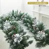 Decoración Navideña Ratán Encriptado Hotel Centro Comercial Ventana Escalera Escena Diseño Nieve Flockada Ratán Colgantes de Puerta