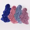 Transmissão ao vivo Cachecol longo de chiffon de pérola criptografado transfronteiriço com flores dobradas feitas à mão e contas, lenço de gaze de minoria étnica, lenço de cabeça malaio