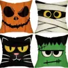 Amazon Transfronterizo Temu Popular Lino al por Mayor Funda de Almohada de Halloween Funda de Almohada Cuadrada de Felpa Funda de Almohada Cómoda