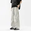 Pantalones de Trabajo de Color Sólido para Hombre Primavera Verano Delgados Rectos Sueltos Pareja Guadaña Pantalones Largos Resistentes al Desgaste Impermeables Resistentes a los Arañazos