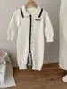 Mono de Punto 100% Algodón Puro para Niños para Primavera y Otoño, Suéter Sencillo con Cuello Unisex para Niños para Salidas Diarias, En Stock