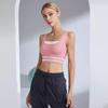 Roupa íntima esportiva feminina com contraste de cores, sutiã fitness à prova de choque, roupa externa para corrida de alta intensidade, colete de ioga