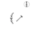 Brinco de titânio G23 com conta redonda soldada bola redonda F136 liga de titânio dentes internos brinco labret joia para piercing prego de osso da orelha