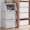 -Caja de Almacenamiento Boca de Hipopótamo Caja de Almacenamiento Doméstica con Tapa abatible para Ropa y Juguetes Caja de Almacenamiento Tipo Cajón Gabinete de Almacenamiento de Plástico