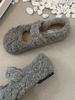 Sapatos Peludos para Uso Externo, Novos Sapatos de Algodão Quente de Inverno com Plus Veludo, Sapatos Mary Jane Antiderrapantes Estilo Fada, Sapatos Gorro Peludos com Solado Macio