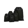 Saco Fosco Preto Saco com Cordão Saco Elástico Plástico Opaco CPE Embalagem para Roupas Armazenamento de Viagem