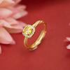 Anillo de azúcar cuadrado de lujo con luz roja de Fashion Net para hombres y mujeres, anillo de pareja de oro arena que no se desvanece durante mucho tiempo, joyería chapada en oro avanzada al por mayor