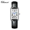 Relojes de Venta Caliente en Tiktok, Reloj de Cuarzo Cuadrado Marca Chenxi, Aleación, Venta Directa del Fabricante, Al Por Mayor en Stock, Correa de Cuero, Modelos para Hombre y Mujer