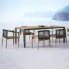 Mesa y Sillas de Teca para Exteriores Muebles para Terraza Exterior de Villa en Patio Mesa y Sillas de Ocio para Balcón de Hotel B&B Personalización de Fábrica