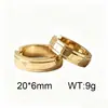 Hebilla de Oreja de Acero de Titanio Estilo Europeo Pendientes de Círculo Geométrico de Temperamento Simple Personalidad Textura Chapada en Oro de 18K Oreja de Tacto de Alta Gama