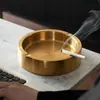 Cenicero de Acero Inoxidable para Cafeterías de Internet, Hoteles, Uso Doméstico, Sala de Estar, Tamaño Grande Engrosado, Anticaídas, Cenicero Anti-Ceniza Volante