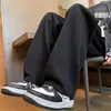 Calça Esportiva Fluida para Adolescentes Pesada Solta Versátil Casual Calça de Moletom Masculina Primavera Outono Estilo Japonês Tendência Calça de Pernas Largas