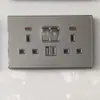 Interruptor de Pared para Hogar de Vidrio Templado Interruptor para Hotel Boutique Plata Estrella Enchufe USB Panel de Interruptores de Comercio Exterior