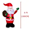 Modelo Inflable Navideño de 1.8m Luz LED Papá Noel Bolsa de Regalo de Fondo Decoración para Patio Exterior Jardín Fiesta
