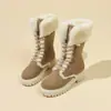 Botas de Nieve Nuevas Con Correas Cruzadas Añadidas Algodón Diseño 2026 Aumentan la Altura Suela Gruesa Versátiles de Moda Invierno Botas de Algodón Engrosadas Mujer