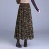 Falda Larga de Malla Patchwork a Cuadros Acampanada Otoño/Invierno 2026 Clásica Versátil Cintura Alta Adelgazante Línea A