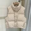 Chaleco de Algodón Pana para Mujer Corto 2025 Invierno Nuevo Estilo Coreano Cuello Alto Holgado Moda Chaleco Holgado Chaleco