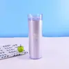 Vaso Recto de Plástico de Doble Capa con Popote de 16 oz Gran Capacidad Color Macron Pintura de Goma Mate Vaso de Agua para Mujeres