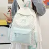 Mochila fresca de lunares estilo coreano para niñas, alto valor estético, ligera, simple, mochila escolar de gran capacidad