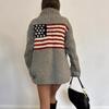 Amazon Transfronterizo Tejido Americano Ropa de Punto para Mujer Primavera y Otoño Europeo y Americano Casual Holgado Cuello Redondo Manga Larga Ropa de Punto Marca de Moda Venta al por Mayor