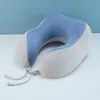 Almofada em Formato de U de Espuma de Memória, Portátil e Lavável, Suporte de Pescoço Refrescante de Seda Ice, Almofada para Viagem de Avião, Brinde Promocional