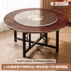 Mesa de Jantar Redonda para Uso Doméstico, Adequada para 10 Pessoas, Mesa de Jantar Espessada, Grande Mesa Redonda Dobrável, Mesa de Banquete com Bandeja Giratória