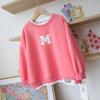 Primavera e Outono Feminino Infantil Vestuário Moletom Bebê Estilo Ocidental Personalidade Infantil Marca da Moda Estilo Coreano Falso Duas Peças Letra Pic Moda Top