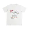 Sweet Ins Blusa Estampada de Estrela do Mar com Laço Feminina Verão Solta Ombro Direito Slim Camiseta Confortável Algodão Puro Manga Curta Tendência