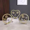 Adorno Decorativo de Escritorio Bola de Cristal Metálica Minimalista Moderno, Decoración de Lujo para el Hogar, Adorno Artesanal para Gabinete de Vinos en la Entrada