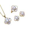 Otoño Más Vendido Nuevo Conjunto de Perlas de Agua Dulce Colgante Anillo de Moda Pendientes Colgante Joyería de Perlas Conjunto de Tres Piezas