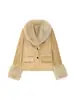 Produto popular de exportação transfronteiriça da marca Z, roupas femininas ZA estilo europeu e americano, novo blazer de camurça sintética com pele sintética para o inverno de 2026