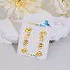 4 Pares de Aretes de Combinación de Una Sola Tarjeta, Nuevo Estilo Acero Inoxidable Caricatura Fantasma Diablo Calavera Aretes, Venta Directa del Fabricante