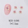 Jóias de Nail Art Transfronteiriças Diamante Liga Borda Fundo Plano Pequeno Diamante Redondo Flor de Cinco Pétalas Acessórios DIY Jóias de Diamante para Unhas Manicure
