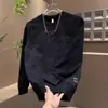Nuevo Jersey Versátil de Moda Otoño e Invierno Estampado de Letras Degradado Superior Sudadera Casual de Moda de Manga Larga para Hombre Exportación