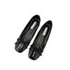 Zapatos de Ballet de Punta Cuadrada de Altura Interior Pequeña para Mujer Primavera 2025 Nuevos Boca Baja Lazo Vestido Zapatos Mary Jane