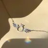 Collar de Alas de Ángel para Mujer Oro Rosa Lujo Ligero Diseño de Nicho Cadena para Clavícula Elegante Versátil Cadena para el Cuello Venta al por Mayor
