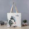 Bolsa de compras de hombro con estampado de moda personalizado de fábrica, bolsa de lona portátil creativa publicitaria, se puede imprimir el logotipo