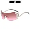 Gafas de Sol de una Pieza Transfronterizas Europeas y Americanas Moda Chica Popular Gafas de Sol de Serpiente Transmisión en Vivo Douyin Gafas de Sol de Moda para Hombre y Mujer Dropshipping