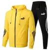 Traje deportivo para hombre, primavera y otoño, nueva marca de moda, ropa de trabajo, sudadera con capucha, conjunto casual de dos piezas para correr y deporte 1