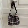 Bolso de Tote Retro a Cuadros de Nicho para Mujer Estilo Coreano Nuevo Estilo Universitario Bolsa para Viajar al Trabajo Mochila Casual de Gran Capacidad