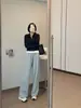 Pantalones Deportivos Casuales de Cintura Suelta Rectos de Pierna Ancha para Mujer, Versátiles, para Primavera 2025