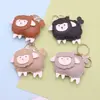 Llavero de Oveja Linda Muñeco de Dibujos Animados Colgante de Cuero Zodiaco Tridimensional Año de la Oveja Llavero de Bolso Colgante para Coche