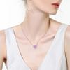 Joyería de alta gama Wilson colgante de diamante de alto carbono en forma de corazón rosa de 10*10MM collar de plata 925 fabricantes una generación de cabello