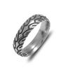 Anillo de plata tailandesa estilo hip hop con transferencia retro, estilo europeo y americano, estilo rock agresivo y moderno para hombre.